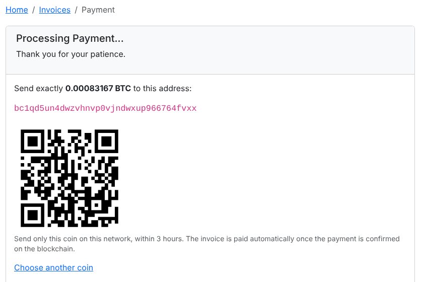 FOSSBilling crypto payment gateway instant payouts