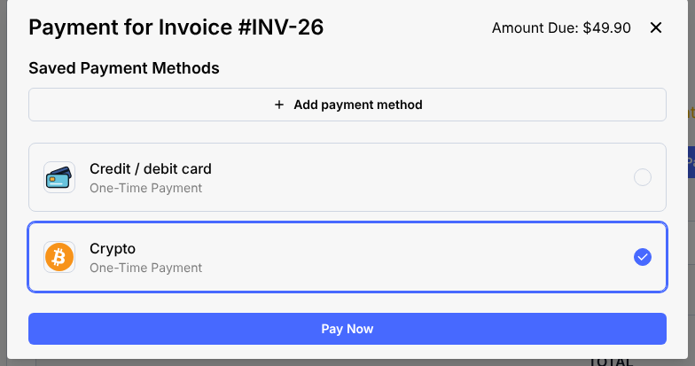 Paymenter crypto payment gateway instant payouts