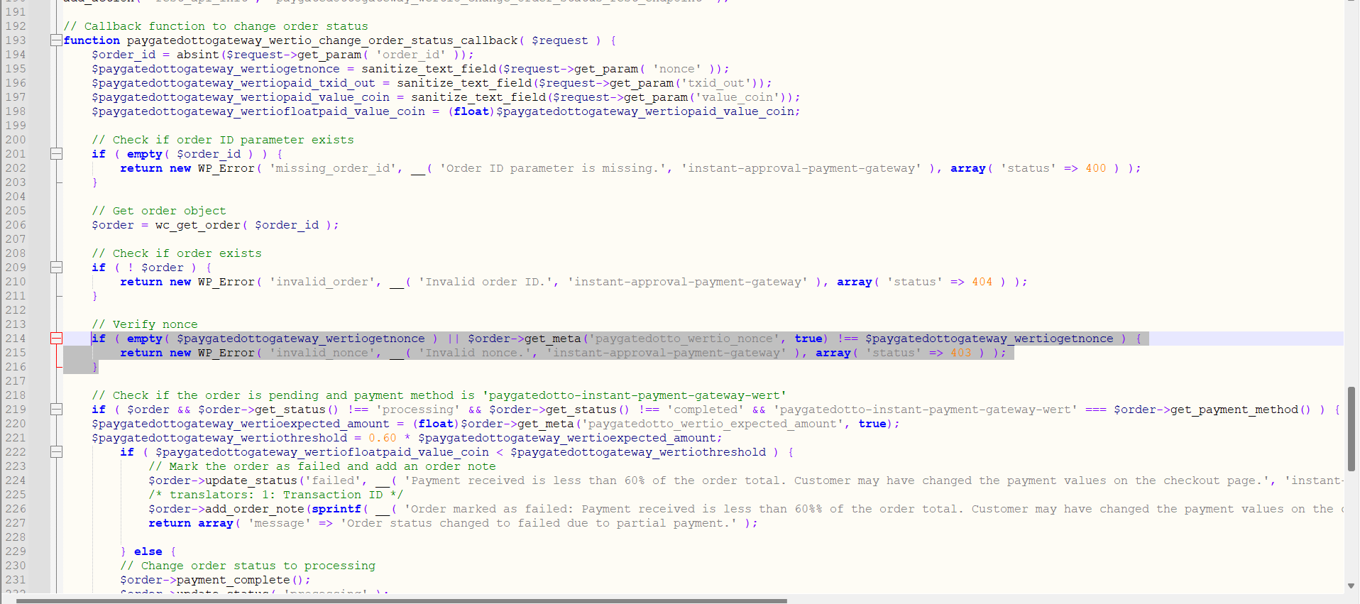 Bypass nonce verification WooCommerce payment gateway.